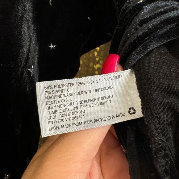 Wild Fable Black Velvet Whimsygoth Stars Moons Backless Bodysuit Small - Picture 8 of 11